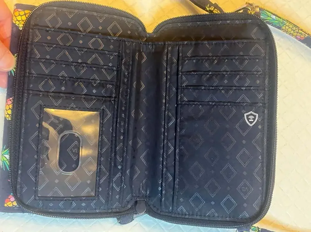 Vera Bradley Toucan Party RFID All in One Crossbody Bag pineapple pins colada